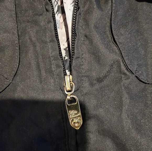 Y2K Apple Bottoms Outerwear Black Fitted Puffer Jacket Nelly Gold Hardwear M - Picture 8 of 11